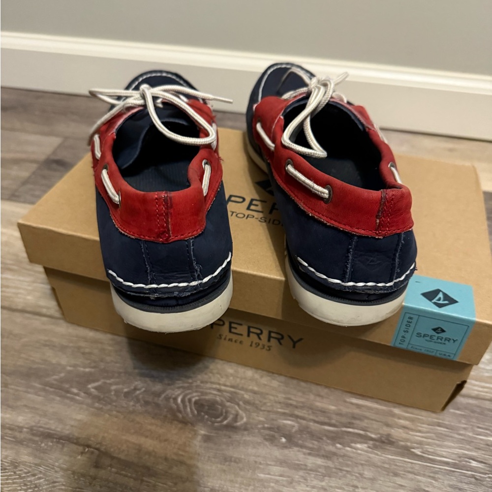Sperry Men's Red and Navy Boat Shoes - Picture 5 of 9